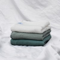 ŚMIETANKA + MIĘTA + ZIELONY Zestaw pieluszek muślinowych 