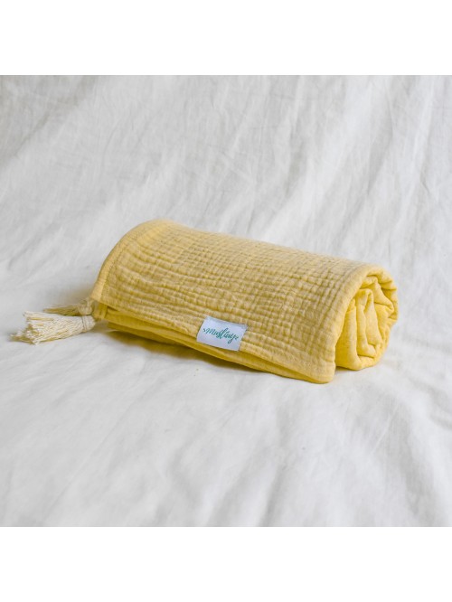 Kocyk Otulacz Muślinowy BANAN 60x90cm