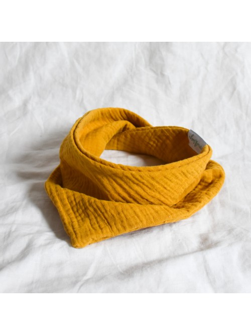 Szalik trójkątny muślinowy MUSZTARDA