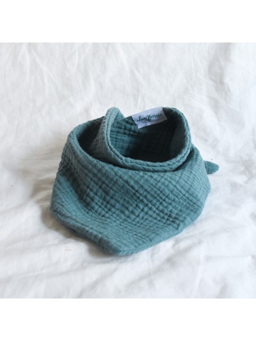 Szalik trójkątny muślinowy CHŁODNA ZIELEŃ