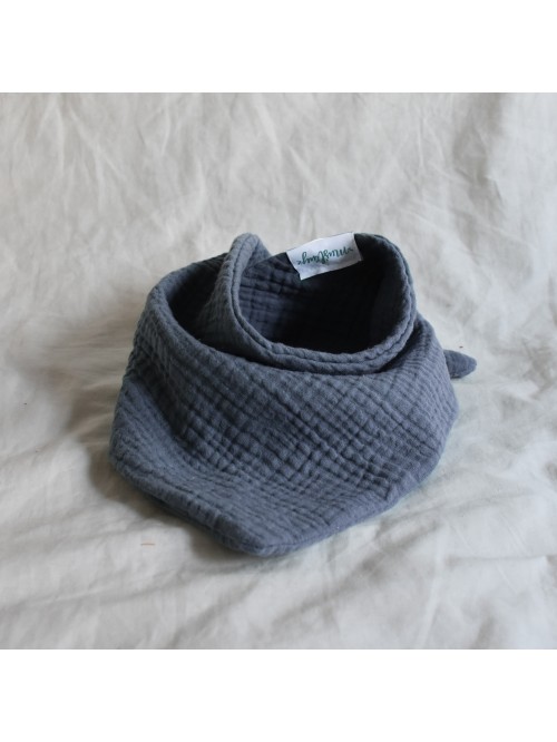 Szalik trójkątny muślinowy NIEBIESKI