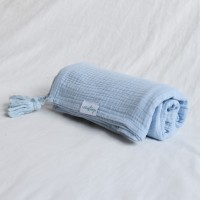 Kocyk Otulacz Muślinowy Błękitny 60x90cm