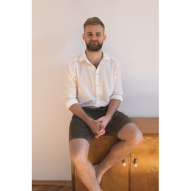 Męska koszula muślinowa NATURALNA