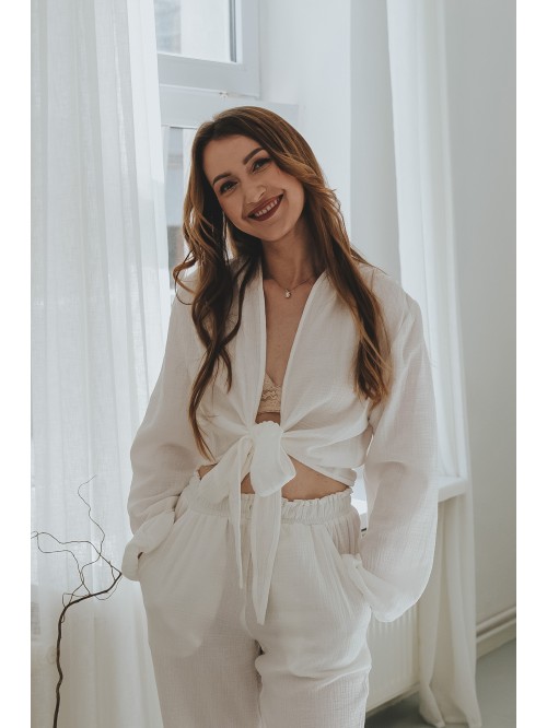Muslinowa bluzka wiązana