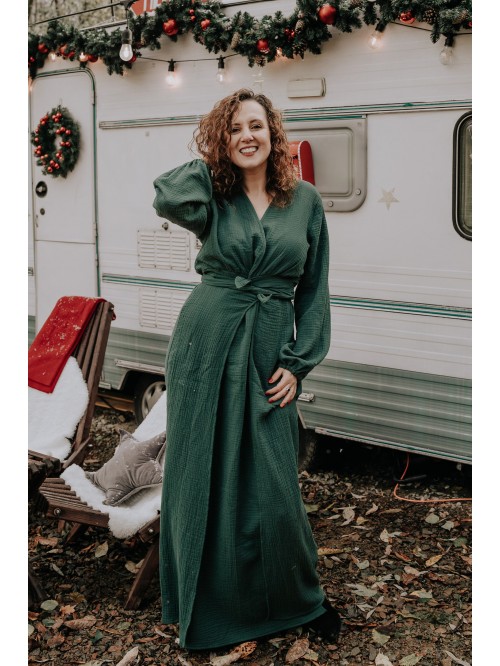 Długa muślinowa sukienka