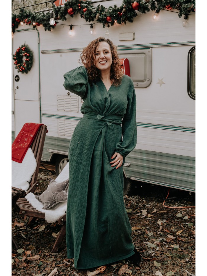 Długa muślinowa sukienka