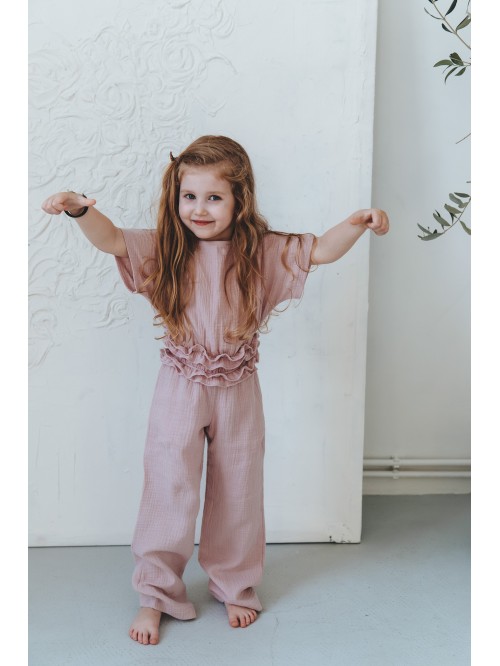 Długi dziewczęcy kombinezon