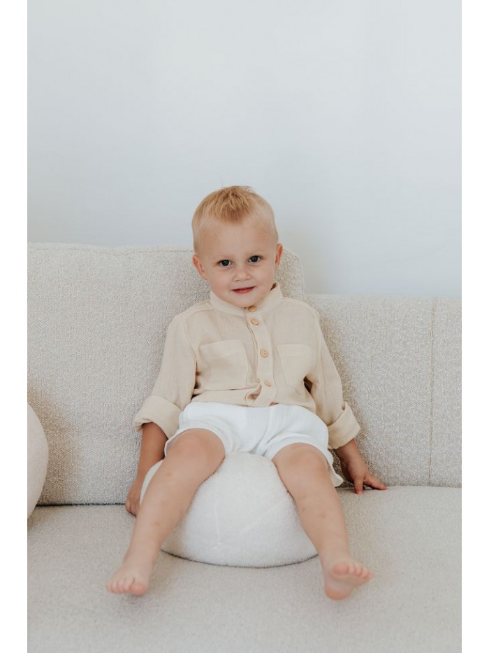 Muślinowa koszula ze stójką dla chłopca