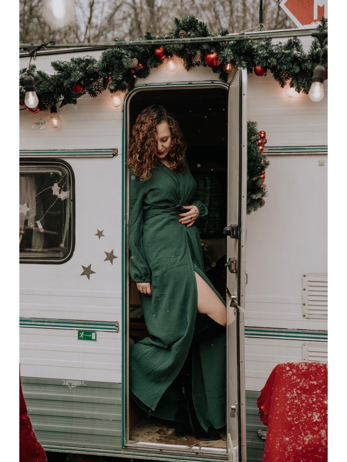 Długa muślinowa sukienka