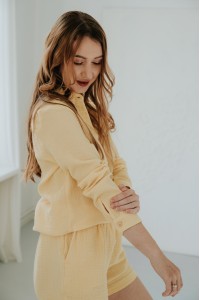 Damska koszula muślinowa BANANOWA