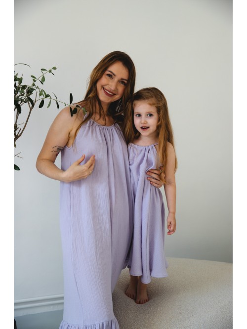 Luźna sukienka midi dla dziewczynki