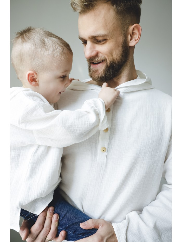 Muślinowa męska bluza z kapturem