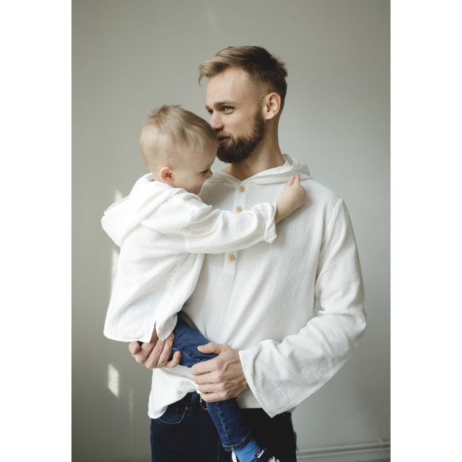 Muślinowa męska bluza z kapturem