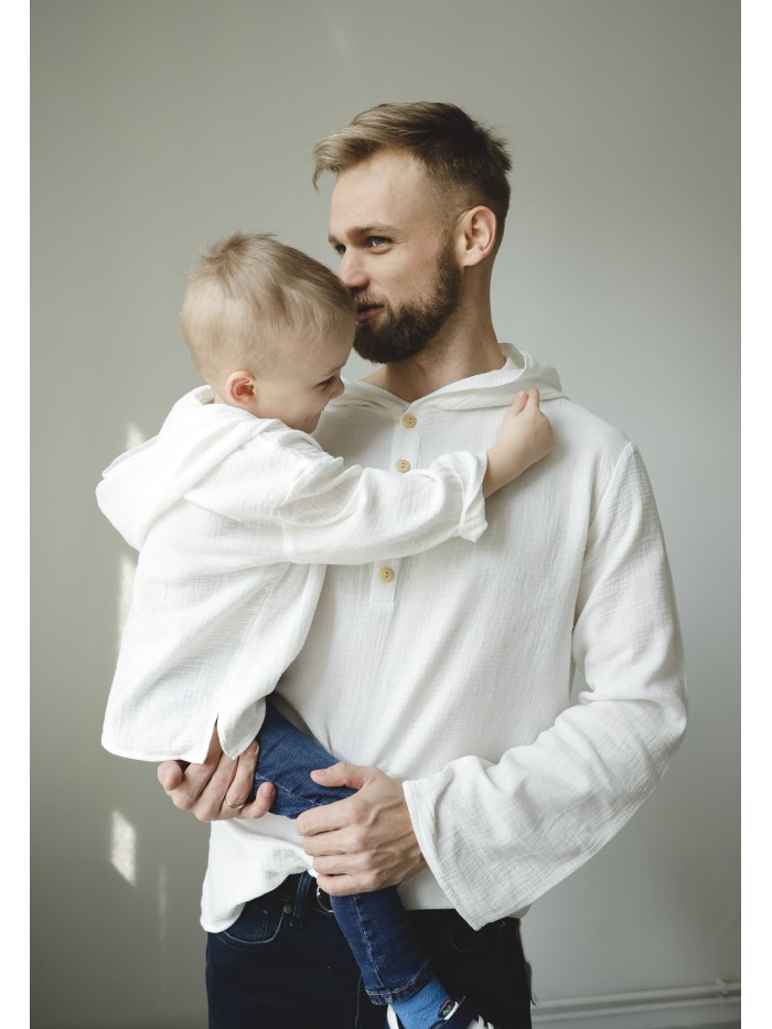 Muślinowa męska bluza z kapturem