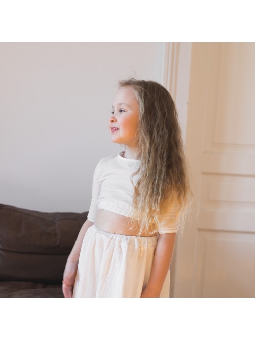 Muślinowa dziewczęca bluzka na gumce