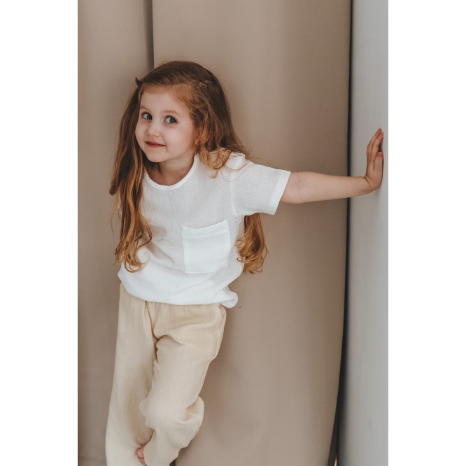 Muślinowa koszulka dziecięca LAWENDOWA