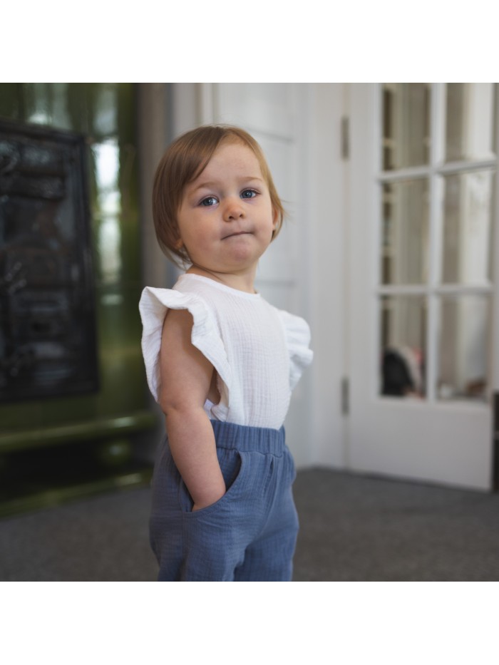Muślinowa bluzka z falbanką dla córki