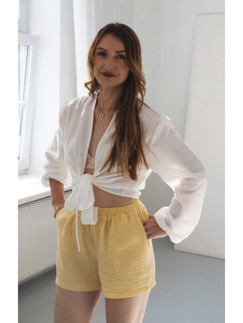 Damskie krótkie spodenki muślinowe