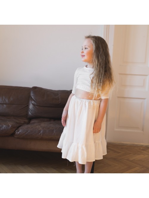 Muślinowy komplet dla dziewczynki BLUZKA + SPÓDNICA 