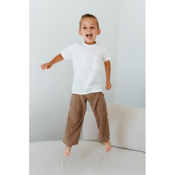 Luźne spodnie z muślinu dla chłopca