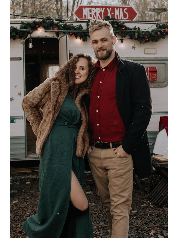 Długa muślinowa sukienka