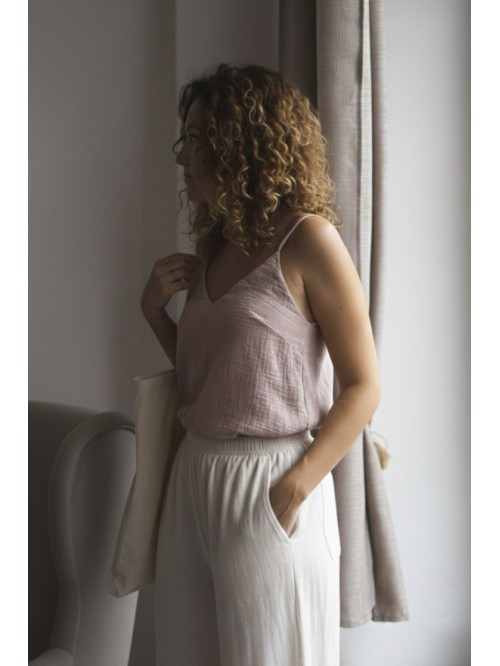 Top na ramiączkach  JASNY BRUDNY RÓŻ